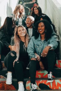 ladies in stairs