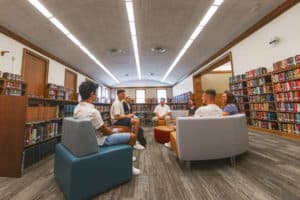 Students in library