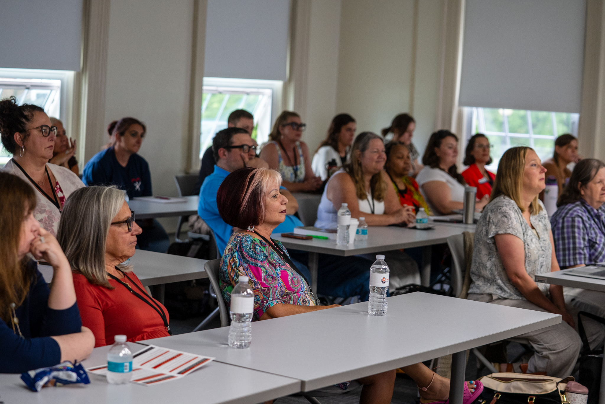 A picture of a group of people listening to a presentation at the 2026 Summer Institute hosted by the Center for Addiction and Trauma at West Virginia Wesleyan College.